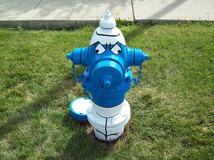 Smurf Hydrant- 1415 S. Ardmore